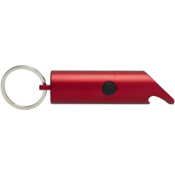 Lumière LED IPX Flare en aluminium recyclé et ouvre-bouteille avec porte-clésCouleur:Rouge
