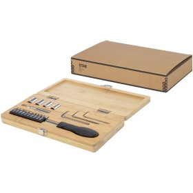 Ensemble d'outils Rivet 19 pièces en bambou/plastique recycléCouleur:Naturel
