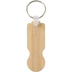 Porte-clés Ronan en bambou avec jeton pour chariotCouleur:Naturel