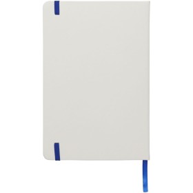 Carnet de notes blanc A5 Spectrum avec élastique de couleurCouleur:Blanc / bleu royal