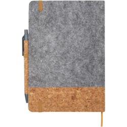 Carnet à couverture rigide A5 VeronicaCouleur:Gris / Naturel