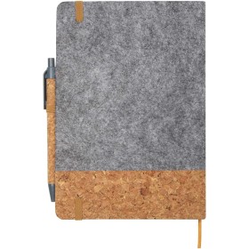 Carnet à couverture rigide A5 VeronicaCouleur:Gris / Naturel