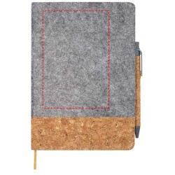 Carnet à couverture rigide A5 VeronicaCouleur:Gris / Naturel