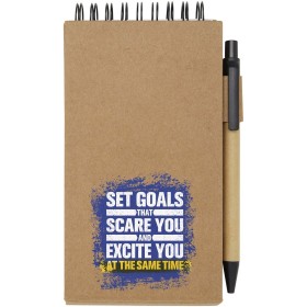 Bloc-notes autocollant avec stylo bille Flipper (encre noire)Couleur:Naturel