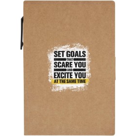 Livret à notes autocollantes Swift avec stylo bille (encre noire)Couleur:Naturel