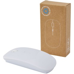 Souris sans fil Menlo en plastique recyclé certifié RCSCouleur:Blanc