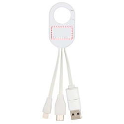 Câble de charge 4 en 1 Troop en plastique recycléCouleur:Blanc