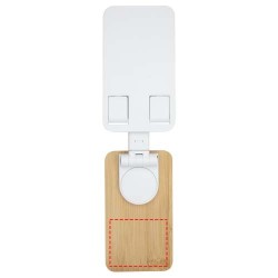 Support de téléphone de bureau Alfirk pliable en plastique recyclé avec détails en bambouCouleur:Blanc