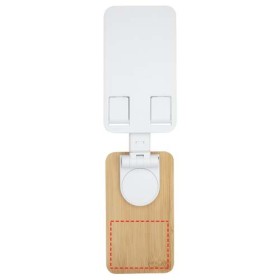 Support de téléphone de bureau Alfirk pliable en plastique recyclé avec détails en bambouCouleur:Blanc