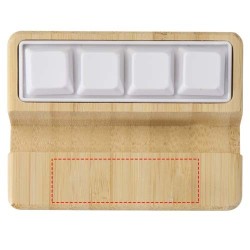 Support de téléphone Algol avec jouet fidget en plastique recyclé et détails en bambouCouleur:Bois