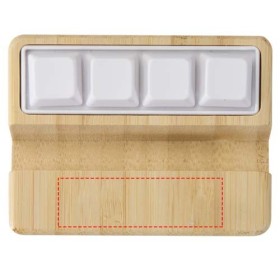 Support de téléphone Algol avec jouet fidget en plastique recyclé et détails en bambouCouleur:Bois