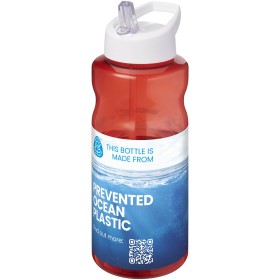 Bouteille de sport H2O Active® Eco Big Base de 1 litre avec couvercle à bec verseurCouleur:Rouge / Blanc