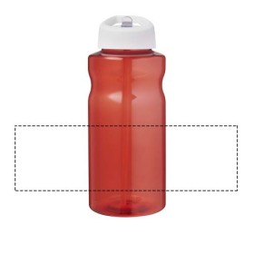 Bouteille de sport H2O Active® Eco Big Base de 1 litre avec couvercle à bec verseurCouleur:Rouge / Blanc