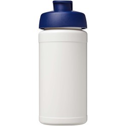 Bouteille de sport Baseline Rise de 500 ml recyclée avec couvercle rabattableCouleur:Blanc / Bleu