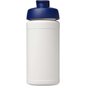 Bouteille de sport Baseline Rise de 500 ml recyclée avec couvercle rabattableCouleur:Blanc / Bleu