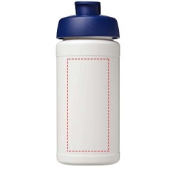 Bouteille de sport Baseline Rise de 500 ml recyclée avec couvercle rabattableCouleur:Blanc / Bleu