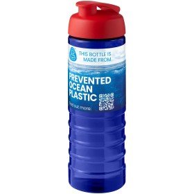 Bouteille de sport H2O Active® Eco Treble de 750 ml avec couvercle à basculeCouleur:Bleu / Rouge