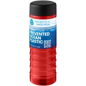 Bouteille de sport H2O Active® Eco Treble de 750 ml avec couvercle visséCouleur:Rouge / Noir