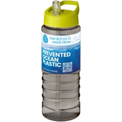 Bouteille de sport H2O Active® Eco Treble de 750 ml avec couvercle à bec verseurCouleur:Charbon / Citron vert