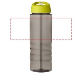 Bouteille de sport H2O Active® Eco Treble de 750 ml avec couvercle à bec verseurCouleur:Charbon / Citron vert