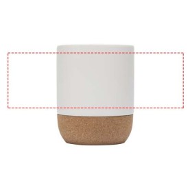Mug Billie en céramique pour sublimation de 300 ml avec détails en liègeCouleur:Blanc
