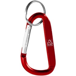 Porte-clés mousqueton Timor en aluminium recyclé RCSCouleur:Rouge