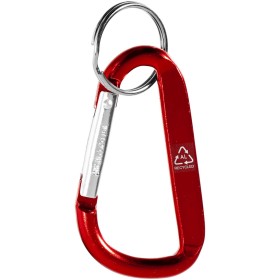 Porte-clés mousqueton Timor en aluminium recyclé RCSCouleur:Rouge