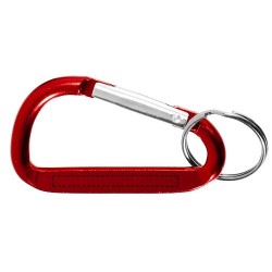 Porte-clés mousqueton Timor en aluminium recyclé RCSCouleur:Rouge