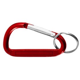 Porte-clés mousqueton Timor en aluminium recyclé RCSCouleur:Rouge