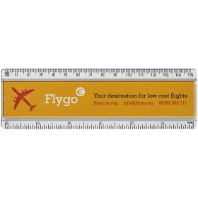 Règle en plastique Ellison 15 cm avec insertion de papier décoratifCouleur:Translucide