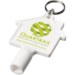 Porte-clés Maximilian pour clé utilitaire recyclée en forme de maisonCouleur:Blanc