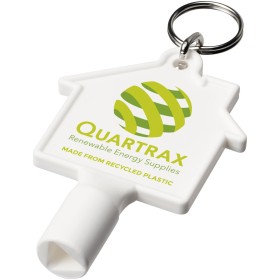 Porte-clés Maximilian pour clé utilitaire recyclée en forme de maisonCouleur:Blanc