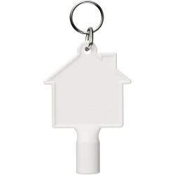 Porte-clés Maximilian pour clé utilitaire recyclée en forme de maisonCouleur:Blanc