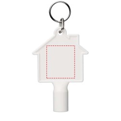 Porte-clés Maximilian pour clé utilitaire recyclée en forme de maisonCouleur:Blanc