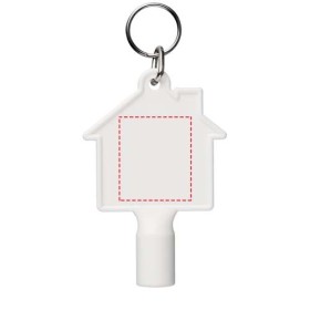 Porte-clés Maximilian pour clé utilitaire recyclée en forme de maisonCouleur:Blanc