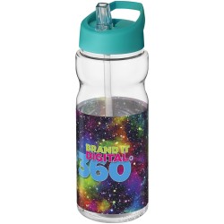 Gourde de sport H2O Active® Base Tritan™ de 650 ml avec couvercle à bec verseurCouleur:Translucide / Bleu aqua