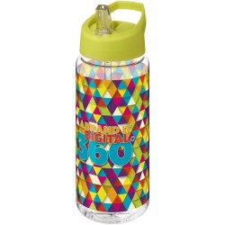Bouteille de sport H2O Active® Octave Tritan™ de 600 ml avec couvercle à bec verseurCouleur:Translucide / Citron vert