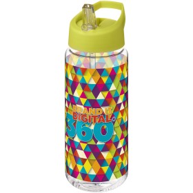 Bouteille de sport H2O Active® Octave Tritan™ de 600 ml avec couvercle à bec verseurCouleur:Translucide / Citron vert