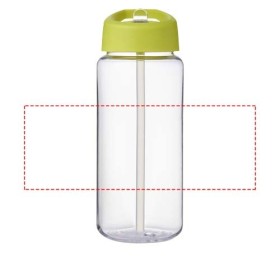 Bouteille de sport H2O Active® Octave Tritan™ de 600 ml avec couvercle à bec verseurCouleur:Translucide / Citron vert