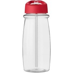 Bouteille de sport H2O Active® Pulse 600ml couvercle à bec verseurCouleur:Translucide / Rouge