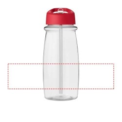 Bouteille de sport H2O Active® Pulse 600ml couvercle à bec verseurCouleur:Translucide / Rouge