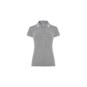 Polo femme piquéCouleur:GREY MELANGE/WHITE