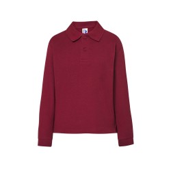 Polo piqué enfant manches longuesCouleur:BURGUNDY