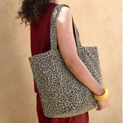 Sac shopping imprimé léopardCouleur:VINTAGE LEOPARD PRINT