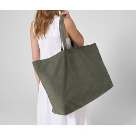 Sac shopping grand volume délavé