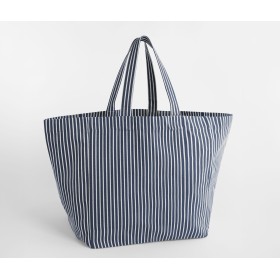 Grand sac de plage rayéCouleur:NAVY STRIPE