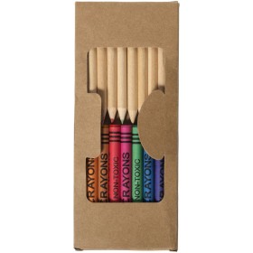 Kit de crayons et crayons gras colorés 19 pièces Lucky 