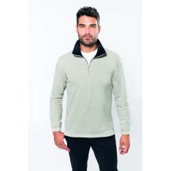 Sweat-Shirt Piqué Col Zippé Trucker 