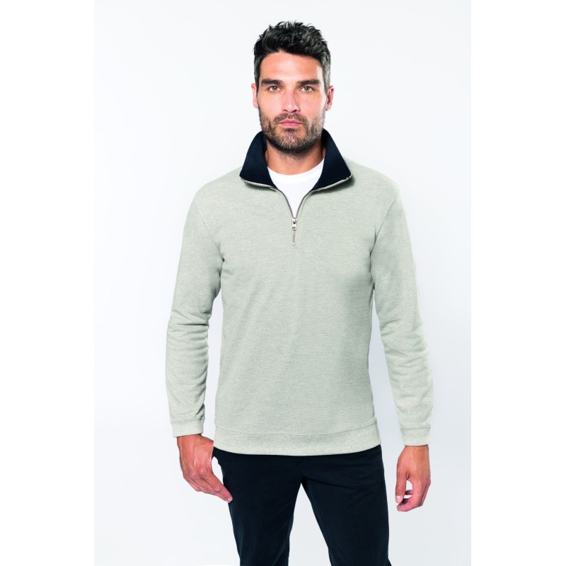 Sweat-Shirt Piqué Col Zippé Trucker Sweat-Shirt Piqué Col Zippé Trucker