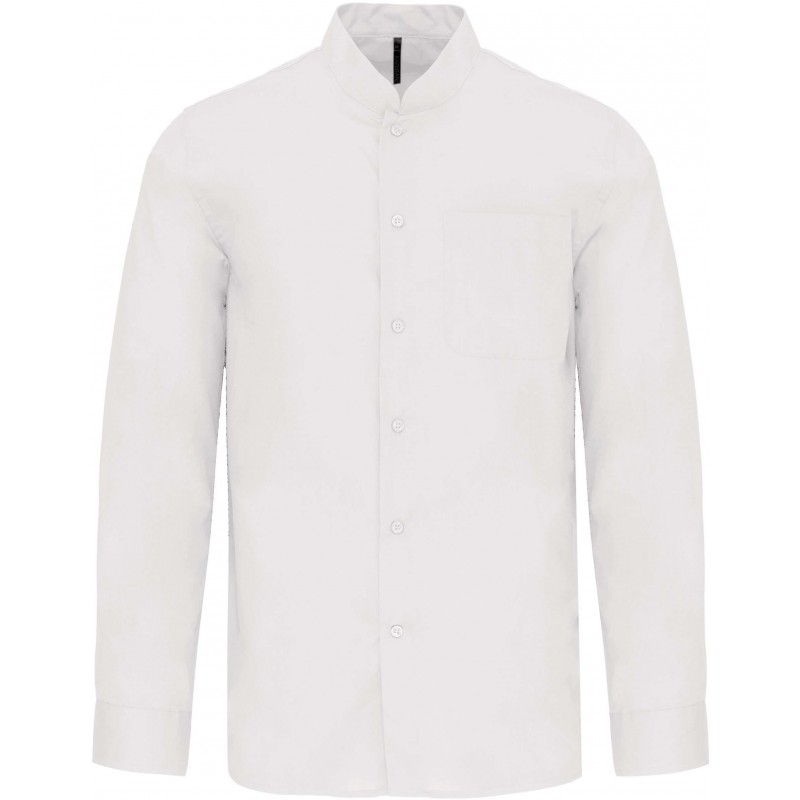 Chemise Col Mao Manches Longues 